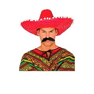 Guirca 13650 – Sombrero Mexicano Paja 50 Cms. Rojo