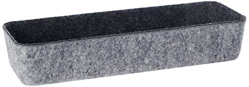 Three By Three Seattle Felt-Like-It! Long Drawer Organizer, Charcoal (48082)