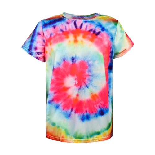 Image of Boys Tie Dye Shirts 3-12 Years Hippies Crewneck Kids Short Sleeve Tee | Boys Tie Dye Shirts