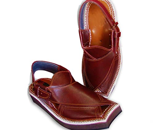 Men's Kaptan Special Double Sole Peshawari Leather Hand Made Chappal/Sandal/Flip Flop