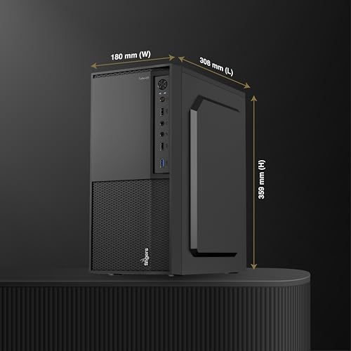Image of FINGERS Turbo-U9 Micro-ATX PC Cabinet (Compact Case with 250W SMPS, USB 3.0, Cooling Fan & Tool-Free Design), Rich Black