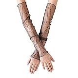 JIAHG Damen Kühlung Arm Ärmel UV-Sonnenschutz Stulpen Mädchen Anti-Rutsch Armstulpe Sportstulpe für Radfahren Laufen Golf Reise Einkaufen L:48cm