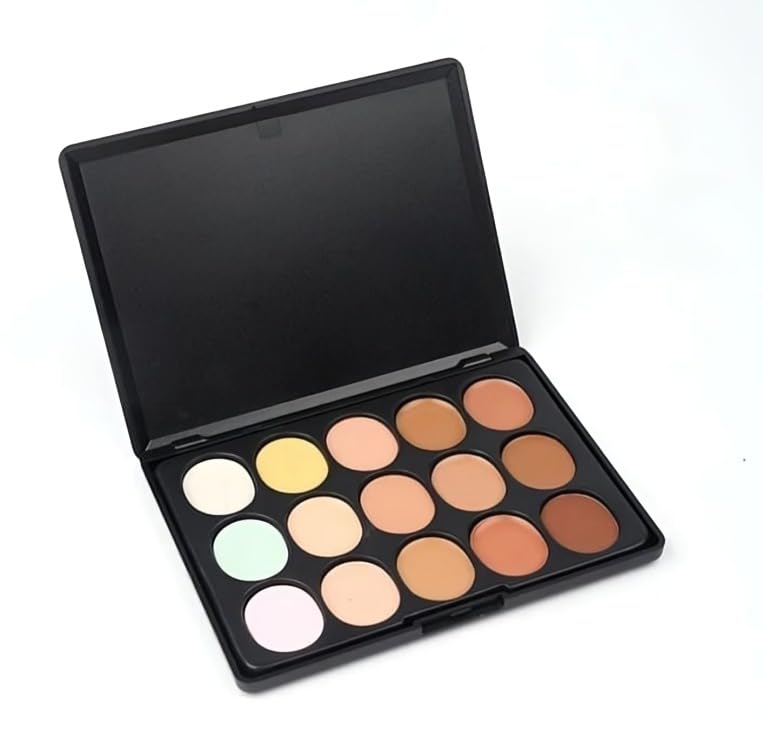 15-Color Cream Contour & Concealer Palette | Professional Face Sculpting & Highlighting Kit | Blendable, Full Coverage, Long-Lasting Formula for All Skin Tones