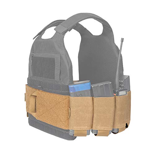 OneTigris Elastic Vest Cummerbund with Handy Grab Handles Low Profile Tactical Hook-and-Loop Cummerbund for AR Magazines Medical Supplies Radios (Coyote Brown)