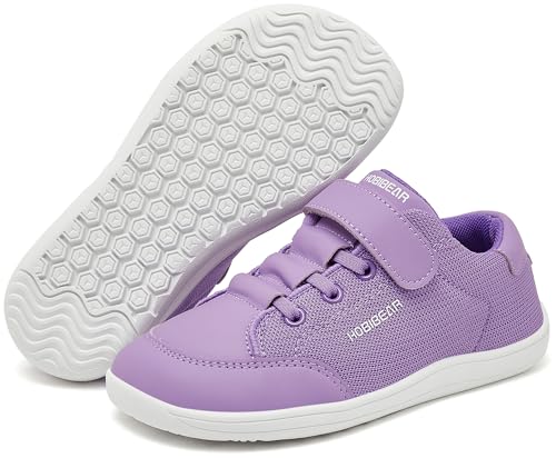 HOBIBEAR Kids Barefoot Shoes Wide Toe Box Zero Drop for Little Kid Boys Girls Walking Sneaker Purple