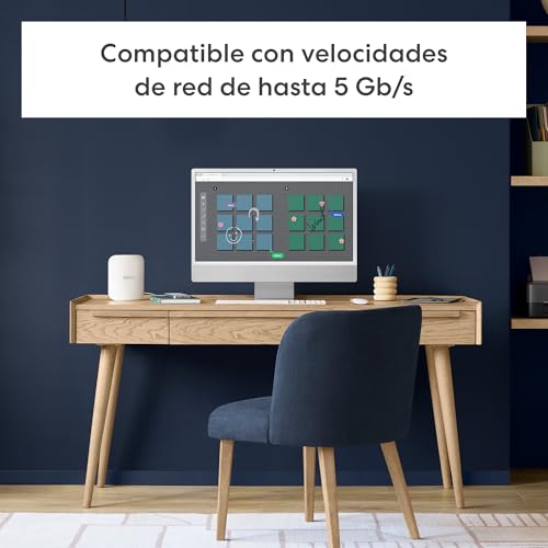 Miniatura 7 de Router wifi de malla eero Pro 7 de Amazon (último modelo): tribanda con Wi-Fi 7, compatible con velocidades de red de hasta 5 Gb/s y cobertura de hasta 190 m² (1 unidad)