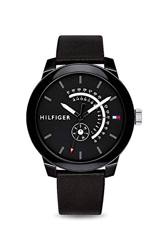 Tommy Hilfiger Quartz Analog with Date Black Dial Leather Strap Watch for Men-NETH1791479 (B07GJL4RLB) Amazon Price History, Amazon Price Tracker