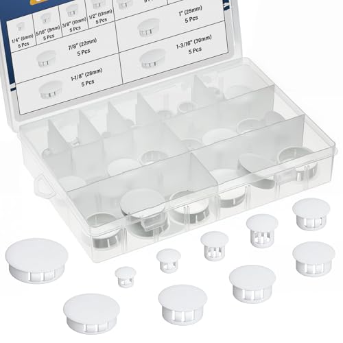 JTAREA 10Tailles Bouchons en Plastique Rond Assortiment Set 6mm 8mm 10mm 13mm 16mm 19mm 22mm 25mm...