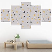 SIGNWIN 5 Panel Canvas Wall Art Modern Art Contemporary Dramatic Geometric Mixed Media Multicolor Patterns for Home Decorations Ready to Hang - 60