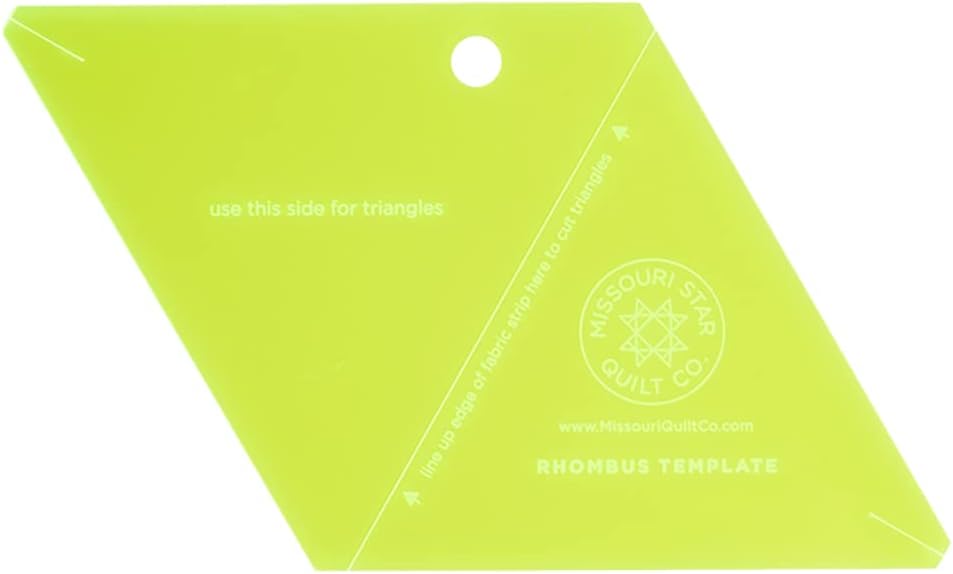 Acrylic Quilting Template, Rhombus - Great for 10” Precut Fabric Squares - Layer Cake Quilt Supplies for Cutting Patterns, Sewing, and Blanket Making