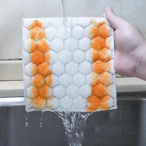 Generico Dish Rags, Double-Sided Washing Wire Dishcloth, Reusable Quick-Drying Cleaning Cloths, 5-Pack Kitchen Towels for Window, Camping, Bathroom, Lens, Bowl, Appliance 7.09x7.09 Inches - immagine 6