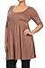 Plus Size Solid 3/4 Sleeve Relax Fit Jersey Knit Tunic Top Dress/Made in USA Taupe 3XL