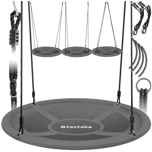 tectake® Nestschaukel, Korbschaukel bis 120 kg belastbar, Schaukel für Kinder und Erwachsene, Outdoor Gartenschaukel oder Indoor Hängesessel, Spielzeug für Garten oder Kinderzimmer (GRÖSSE Ø 100 cm) tectake® Nestschaukel, Korbschaukel bis 120 kg belastbar, Schaukel für Kinder und Erwachsene, Outdoor Gartenschaukel oder Indoor Hängesessel, Spielzeug für Garten oder Kinderzimmer (GRÖSSE Ø 100 cm)
