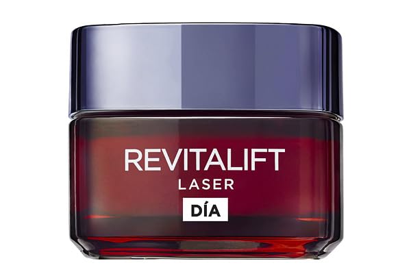 L'Oréal Paris Crema de día antiedad con triple potencia para mujeres: suaviza las arrugas, con pro-retinol, ácido hialurónico y vitamina C – Revitalift Laser hidratante reafirmante, 1 x 50 ml