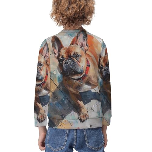 Red French BulldogChildren's Casual Pullover Sweatshirt Loose Fit6-7Y2