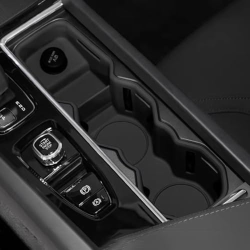 Image of Silicone Material Cup Holder Coaster for Volvo 2026 XC60 Center Console Gear Shift Protector, Automotive Accessories (2026 XC60 Cup Coaster, Black)