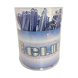 五力工業 Eクリップ Lサイズ 丸筒入り クリアブルー 30本入り