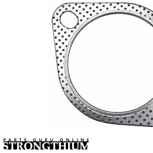 Image of Strongthium 2Pcs 2.5 inch Exhaust Gasket 2 Bolt for 2.5 Inch Muffler Flange Manifold 120-06310-0002 High Temperature w / 4Pcs Exhaust Bolts Repair kit for Cars Trucks (Pack of 2)
