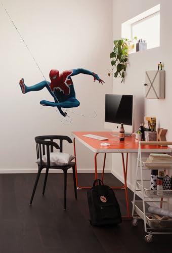 Komar Sticker mural Marvel Spider-Man Epic Swinging - Dimensions : 70 x 100 cm - Pour chambre d'enfant - Bleu et rouge