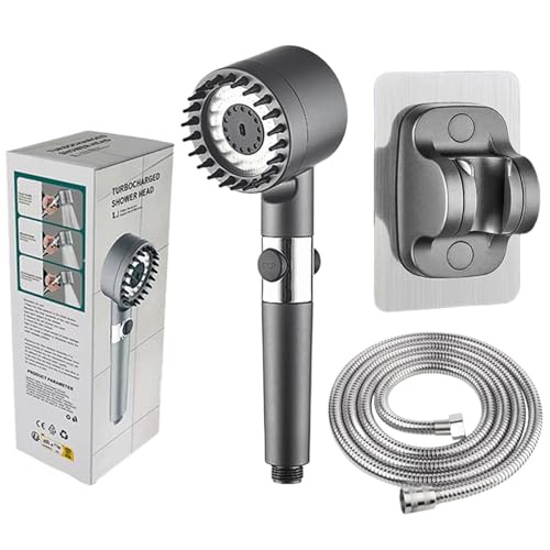 PowerR Spray Bath Head - Soporte de pulverización manual multimodo, cabezal de ducha de agua presurizado | Pulverizador de baño de mano ajustable con manguera, barra de ducha para bañera y quitar el
