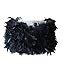Women Real Ostrich Feather Cape Shawl For Bridal Winter Wedding Party Fluffy (Black with feather pieces)