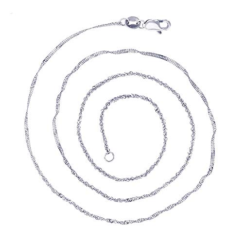 DECADENCE 14K Yellow or White Gold Solid 1.20mm Diamond Cut Singapore Chain with Lobster Claw Clasp | Italian Gold Necklaces | Gold Singapore Necklaces for Men and Women2