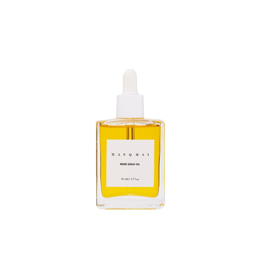MASQMAI Olej z różowego złota, 100% naturalny olejek do twarzy, nawilża i zapobiega starzeniu się skóry, do suchej i bladej skóry, 50 ml