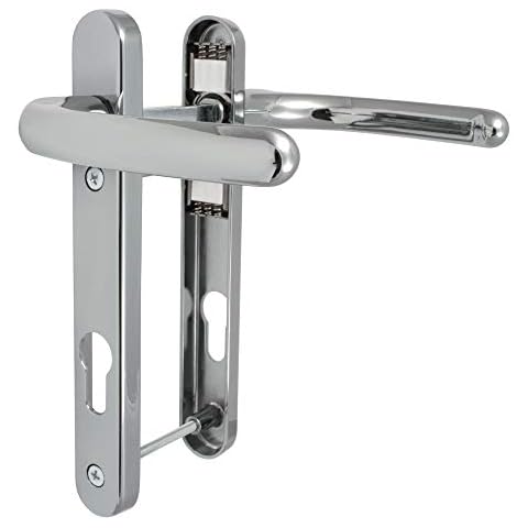 Fab & Fix - UPVC Hardex Polished Chrome Windsor Door Handle Set, 92mm PZ, Lever/Lever, 122mm Screw Centres for External Doors Cover