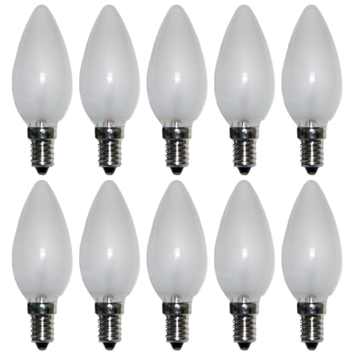 NCC-Licht 10 St&uuml;ck Kerzenlampe C35 matt E14 25W warmwei&szlig; dimmbar 230V