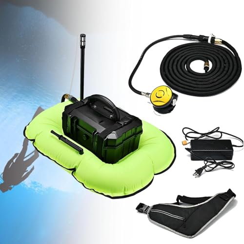 LYDZUSDP Diving Ventilator,Portable Rechargeable Scuba Diving Tank,Waterproof Air Compressor with Diving Breathing Regulator(Green D3000)