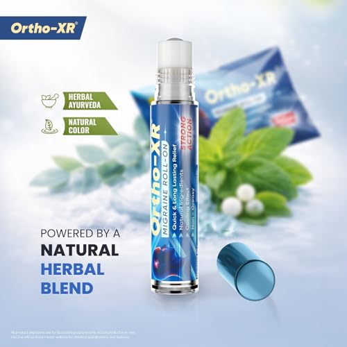 Image of Ortho XR Ayurvedic Migraine Roll-On for Fast & Long-Lasting Relief from Migraine, Headache & Sinus Pain | Strong Cooling Formula | Best for Friends & Family - (Pack of 4)