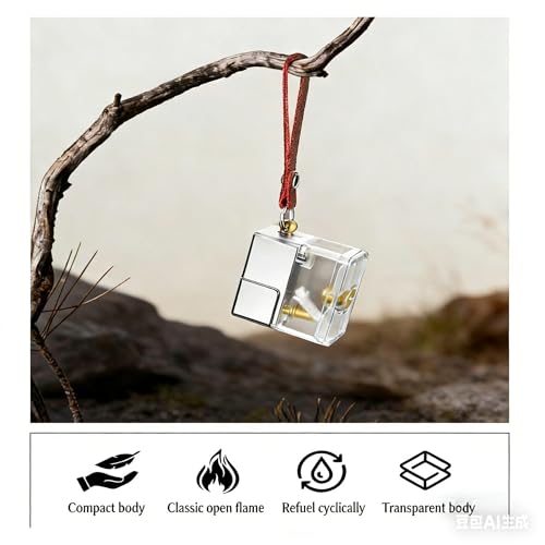 Encendedor portátil cuadrado transparente de kerosene miniatura 4
