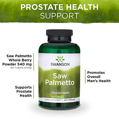 Swanson Saw Palmetto - Herbal Supplement Promoting Male Prostate Health Support - Natural Hair Supplement & Urinary Health Support (540 Mg 250 Capsules) 2 Pack #TOP4