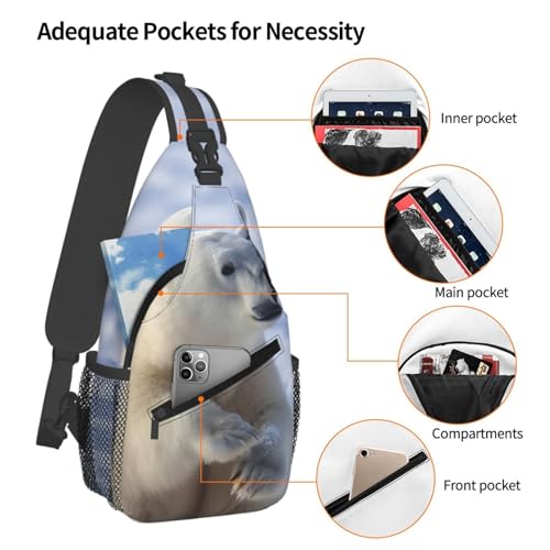 Bolso cruzado Polar bear para trekking y viaje miniatura 4