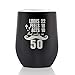 Price comparison product image Onebttl 50th Birthday Wine Tumbler For Men, Father, Husband, and Friends -12oz Stainless Steel Insulated Wine Tumbler with Lid, Message Card -(Black)