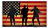 FLCHWY Veterans Day American Flag Soldier Military Flag Banner 3x5 Ft,Welcome back home Independence Day 4th of July Memorial Day Canvas Header Polyester Outdoor Decor with Brass Grommets