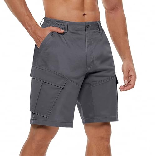 Short cargo homme léger pantalon d'été court élastique pour randonnée et jogging
