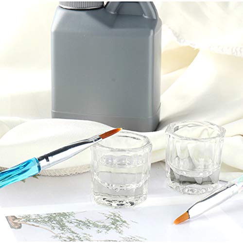Bulex 2 Pack Dappen Dish Cups For Nail Art Acrylic Liquid - Clear Glass Nail Monomer Liquid Bowl Dampen Dish Acrylic Powder Holder, Acrylic Glass Jar For Nails #TOP3