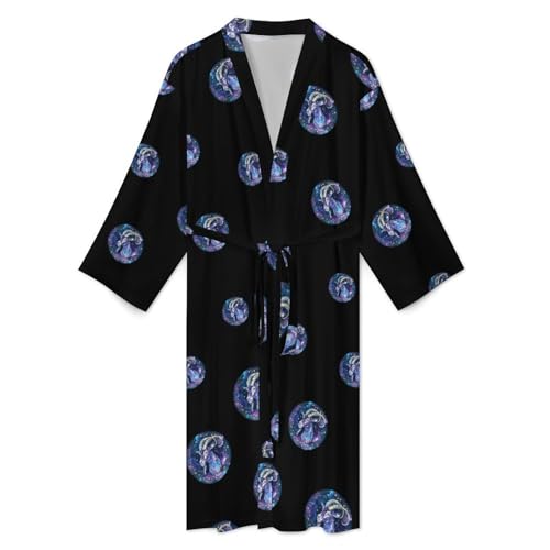 Zodiac Capricorn Sign Funny Men's Robe Lightweight Soft Bathrobe Long-sleeve Spa Robes3
