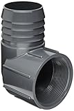 Spears 1407 Series PVC Tube Fitting, 90 Degree Elbow, Schedule 40, Gray, 1-1/2