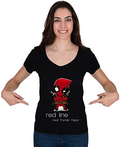 Red line Heat Transfer Paper for Laser Printers Premium 8.5 x 11 for Dark Fabric 10 Sheets