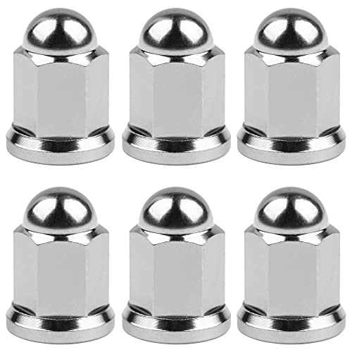 Image of Titanium M6 M8 M10 Dome Head Acorn Nuts for Bicycle Motorcycle Exhaust Pipe Car Pack of 6 (M6, Silver)