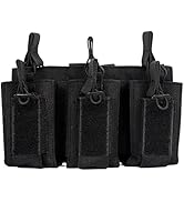 Triple MOLLE Tactical Mag Pouch - Adjustable 9mm/.40 Cal Magazine Holder For Vests & Backpacks