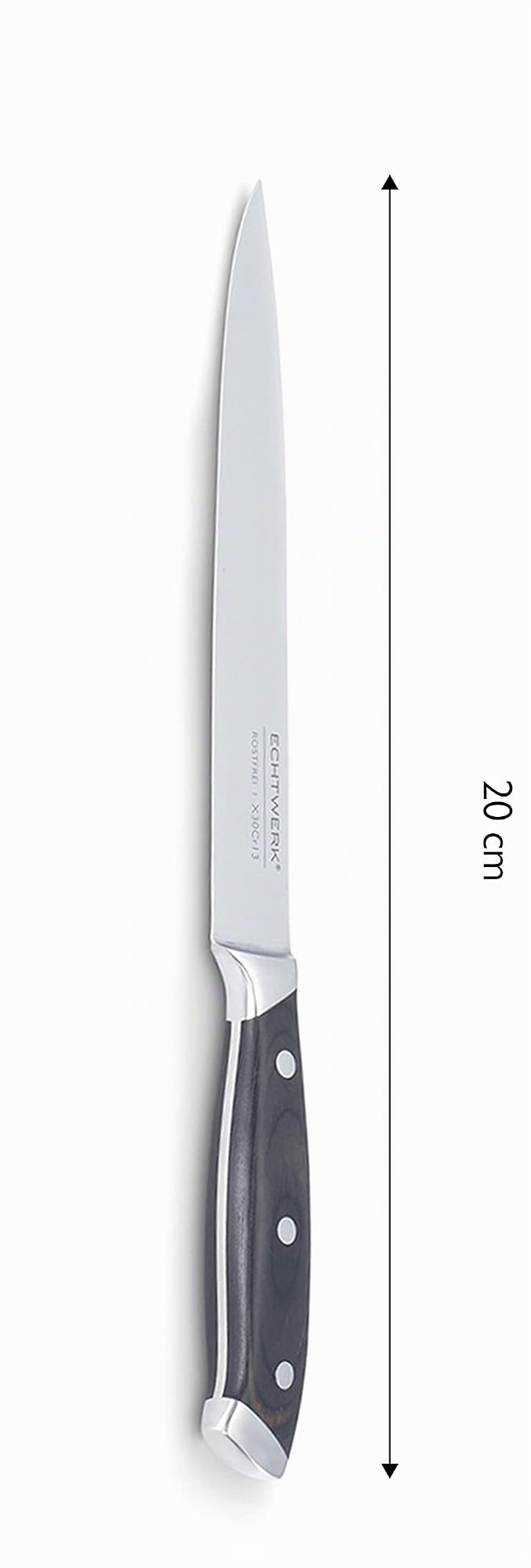 ECHTWERK Messerblock/ Küchenmesser-Set aus Akazienholz mit rutschhemmenden Gummifüßen, Inkl. Integriertem Messerschärfer, Messer aus Klingenstahl, 6tlg.