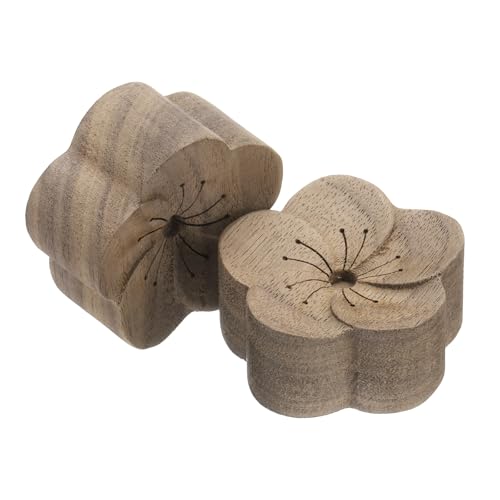 sourcing map 2Pcs Wood Essential Oil Diffuser, Black Walnut Plum Car Diffusers for Essential Oils Small Wooden Aromatherapy Scent Diffusers Air Freshener for Car, Home, and Office