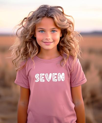 Image of Floral Numbers Ages 1-7 Birthday Girl Shirt for Baby & Toddler Youth Girls