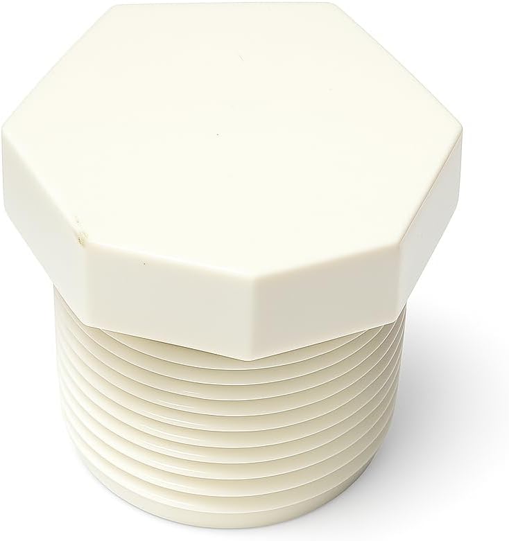 White Reducer 1 Inch MNPT Male Pipe Thread x 3/4 Inch FNPT Female PVC Reducing Bushing SCH 40 Adapter -1pcs