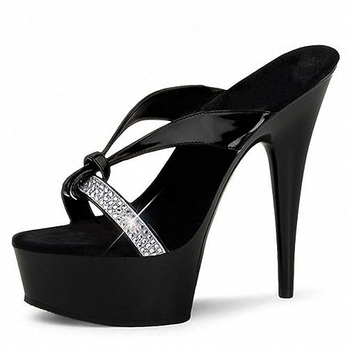 Sandales de mode noire talon fin 15cm en cuir ZWCHGJ tête ronde automne