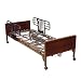 Drive Medical Full Electric Ultra Light Plus Hospital Bed, Brown, Half Rails and No Mattress, 36 Inch