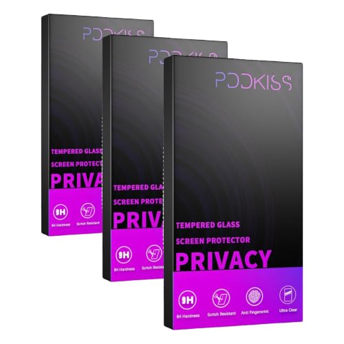 Image of PDDKISS Compatible for iPhone 16 Pro Max Privacy Screen Protector Tempered Glass 6.9 Inch, Purple Gradient Anti Spy Anti Blue Light HD Easy Installation (Pack of 3)